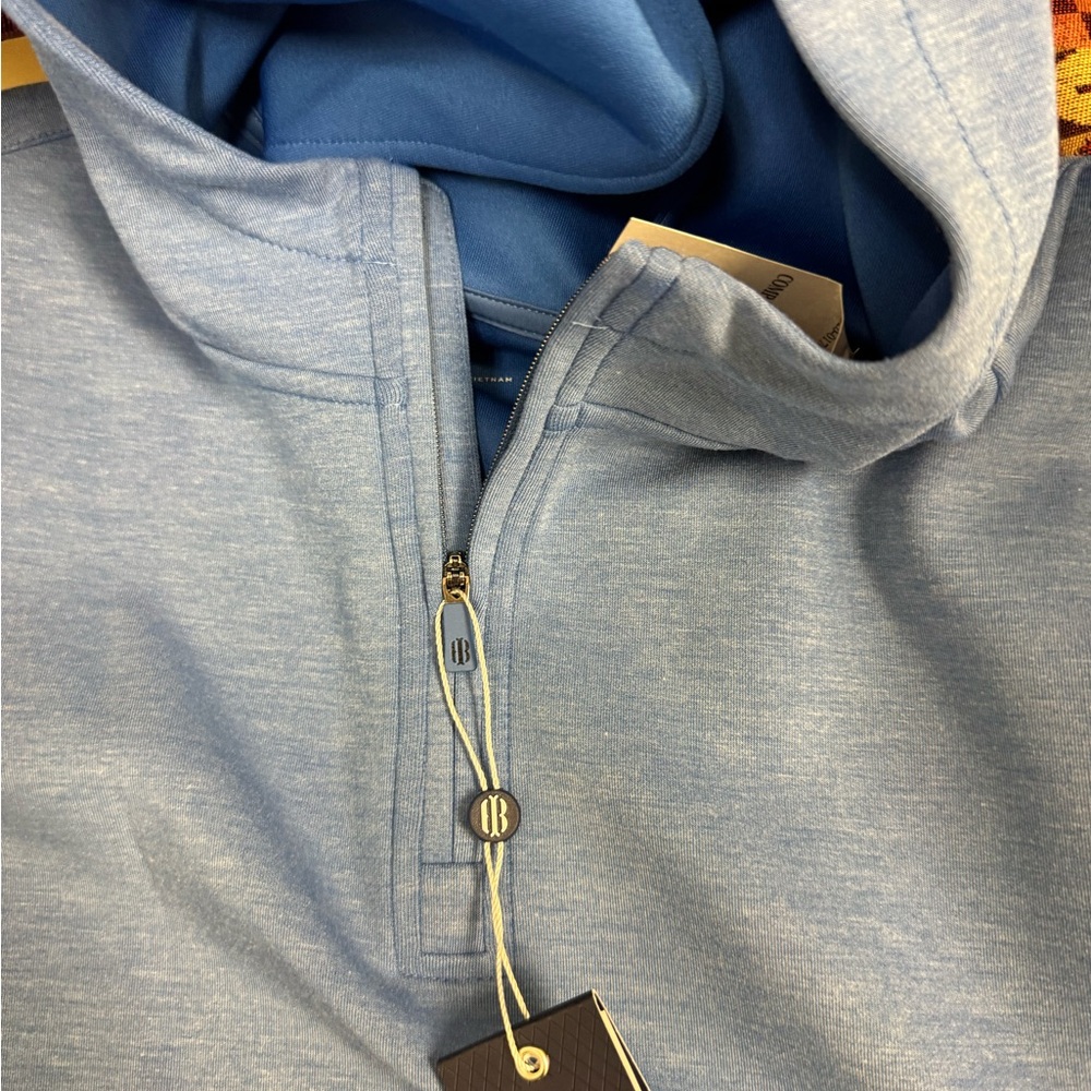 Tilley Blue Performance Hoodie Quarter Zip - Picture 6 of 11